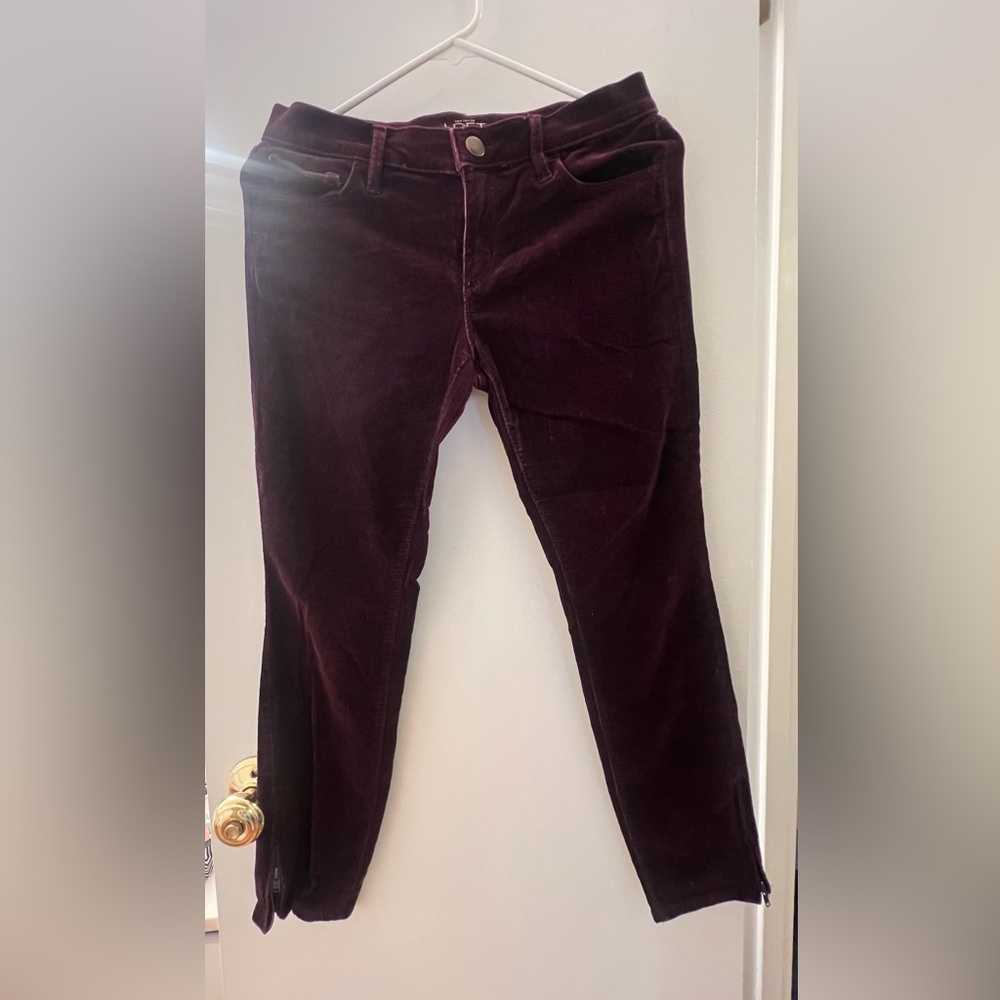 Loft ankle length corduroy with zipper bottom